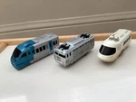Tomy Motorized Plarail Trains & Sega Yonezawa Toy Lot Of 3. Fixed Price $45.99.