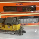 Lionel Gauge Train Lot Union Pacific Locomotive + 2 Cars Boxed Untested. Fixed Price $99.00.