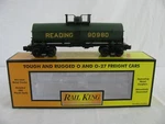 Mth Railking O/O-27 Green Reading 90980 Tank Car #30-7017D Ex. Fixed Price $39.99.