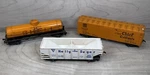 Lot Of 3 Vtg Trains Tyco Holly Sugar Gacx 42764, Santa Fe 25841, Shell Oil. Fixed Price $21.25.