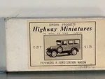 Ho Scale Jordan Highway Miniatures Kit #360-217 1929 Ford Station Wagon. Fixed Price $15.75.