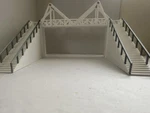 Ho Scale Pedestrian Bridge / Walkway Dual Track 1:87 Detailed Urban Railroad. Fixed Price $33.70.