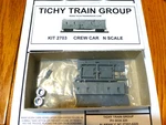 Tichy Train Group #2703 Crew Car Kit (no Trucks) Scale. Fixed Price $9.00.