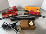 Vintage Ho Scale Santa Fe Switcher Diesel Locomotive -3 Cars, 10 Track & Transfo. Fixed Price $24.99.