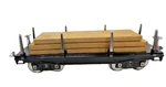 Mth Standard Gauge Tinplate Black 511 Flat Car W/ Wood Load 10-1117. Fixed Price $114.99.
