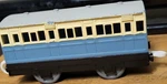 Thomas & Friends 1:87 Passenger Coach Car Blue Cream Plastic Rolling Stock. Fixed Price $25.00.