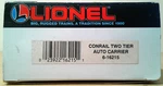 O-gauge Lionel Two Tier Auto Carrier Conrail #6-16215. Fixed Price $35.00.