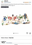 Kidkraft Wooden Rural Farm Train Set With 75 Pieces, Children's Toy Vehicle Play. Fixed Price $42.00.