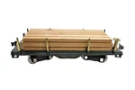 Mth Standard Gauge Tinplate Dark Grenn 511 Flat Car W/ Wood Load 10-1117. Fixed Price $114.99.