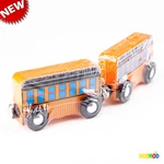 Lot Of 2 Melissa & Doug Orange Wooden Toy Double Decker Train Car Magnet ZP1109. Fixed Price $9.89.