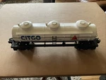Lionel 6-9344 Citgo White Three Dome Tank Car 1980 C8. Fixed Price $45.00.