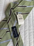 Nicky Off Green Brown & Light Blue Stripe Classic Fit Silk Neck Tie Nwt Italy. Fixed Price $39.99.