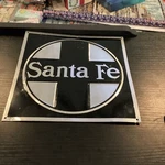 Microscale Metal #10003 Santa Fe (die Cut, Embossed Sign). Fixed Price $6.00.