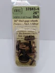 Northwest Short Line 37843-4 ON3 Shoulder Axle Nickel Silver Wheelset 26"/110. Fixed Price $28.75.