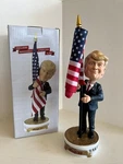 Donald Trump 2020 Bobblehead Limited Edition Hugging American Flag Nib White Box. Fixed Price $29.99.