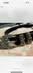 Vintage Brighton Disney Mickey & Co Black Leather Belt Train Buckle Sz 28 3003M. Fixed Price $45.00.