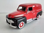 New 1/8 Inch Diecast 1:48 Scale 1948 Ford Panel Truck (red & Black). Fixed Price $12.95.