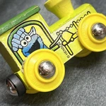 Vintage Tootsietoy Cookie Monster Sesame Street Wooden Railway Train Car Henson. Fixed Price $15.00.
