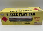 Aristo-craft G Scale North Pole Snow Np&sf 2-AXLE Flat Car With Stakes #40225. Fixed Price $97.42.