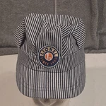 Lionel Train Engineer Hat Youth Size Adjustable Blue White Stripe Conductor Cap. Fixed Price $11.89.