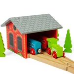 Bigjigs Rail Wooden Double Engine Shed, Train Set Accessories. Fixed Price $24.72.