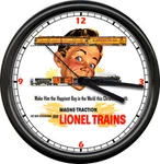 Lionel Train Cars Set Retro Conductor Railroad Advertising Sign Wall Clock. Fixed Price $26.95.