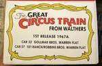 Walthers Great Circus Train Kit 1ST Release 1967A Car #52 & #57 Nib. Fixed Price $22.99.