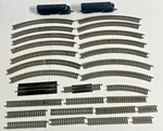 Trix West Germany 2 Penn Central 510 Diesel Locomotives + Mini Train Tracks Lot. Fixed Price $44.99.