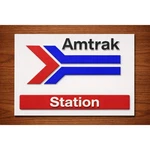 Amtrak Train Station Sign Passenger Railroad Travel Usa. Fixed Price $29.99.