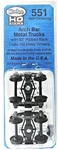 Ho Scale Kadee #551 Arch Bar Self Centering Trucks W/33" Ribbed Back Wheels. Fixed Price $13.29.