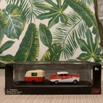 Malibu International Ho Scale #06008 Ford Taunus 17M W/caravan (red/white). Fixed Price $19.99.