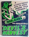 Devil Harvest, The Smoke Of Hell, Anti-marijuana Metal Sign By Ande Rooney.. Fixed Price $16.80.