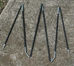 Fiberglass Tent Pole, 9.5MM (3/8IN) Dia, 33X39X33 Inch, 2 Bends, 6 Sect, Tips. Fixed Price $9.99.