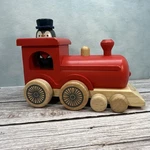 Red Wooden Train Penguin Conductor Hearth Hand With Magnolia Set 2. Fixed Price $11.05.