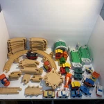 Fisher-price Flip Track Rail And Road Train & Vehicle Lot 2 Sets Over 85 Pcs. Fixed Price $50.00.