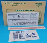 Champ No. HC-247 Ho Chesapeake & Ohio Caboose Decals. Fixed Price $8.00.
