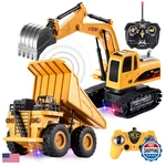 Joyin 2 Pcs Remote Control Construction Vehicle Toy Set Friction-powered Rc. Fixed Price $72.98.