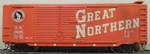 Mdc Great Northern Red 40' Double Door Boxcar Rtr Mw Kd's # 3696. Fixed Price $12.99.