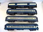 Mth Rail King Jersey Central Blue Comet 70 Madison 4-CAR Passenger Set. Fixed Price $295.00.