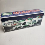 Vintage 2001 Hess Toy Truck Helicopter With Motorcycle & Cruiser Lights Sounds. Fixed Price $29.95.