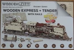 Wooden Express + Tender With Rails Mechanical Model Kit. Fixed Price $99.99.