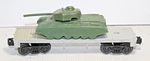 Lionel Postwar #6401-25 Gray Flatcar W/ Darker Green Army 958-75 Tank Sears #3. Fixed Price $69.99.