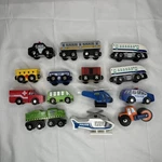 Lot Of 14 Wood Train Maison Joseph Battat Magnetic Engines Emergency Cars. Fixed Price $12.79.