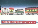 Lemax "train Set Of 3" Hearthside 1992 Christmas Porcelain Figurines. Fixed Price $15.99.