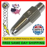 Workman CB52A 3/8-24 Antenna Stud Mount Adapter W/ 0.1" Hole For Whip Up To 60". Fixed Price $9.95.