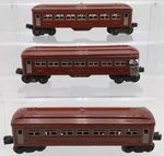 Lionel Vintage Gauge Red Tinplate Passenger Cars #2442,2442,2443. Fixed Price $90.99.