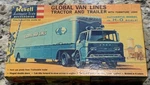 Ho 1:87 Vintage Revell Global Van Lines Tractor & Trailer Kit T-6018:98 Open Box. Fixed Price $29.95.