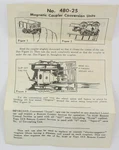 Lionel 480-23 "magnetic Coupler Conversion Units" Instruction Sheet. Fixed Price $45.00.