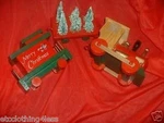 Vintage Wooden Train Santas World 17 Inch Christmas. Fixed Price $29.99.