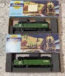 Athearn Burlington Northern Ho Scale GP-38-2 Powered & Dummy Train #2713 #2109. Fixed Price $85.00.